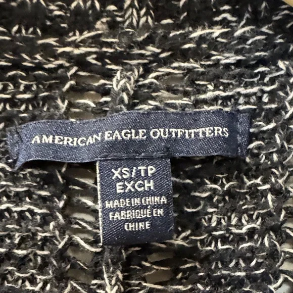 American Eagle Outfitters Black Marled Open-Front Cardigan - Picture 9 of 9